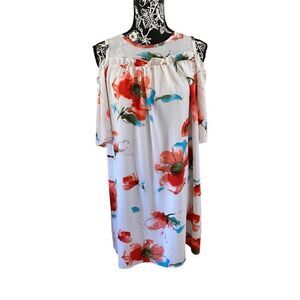 Ces Femme Cold Shoulder Sleeve Floral Dress Boho Bohemian Cottage
